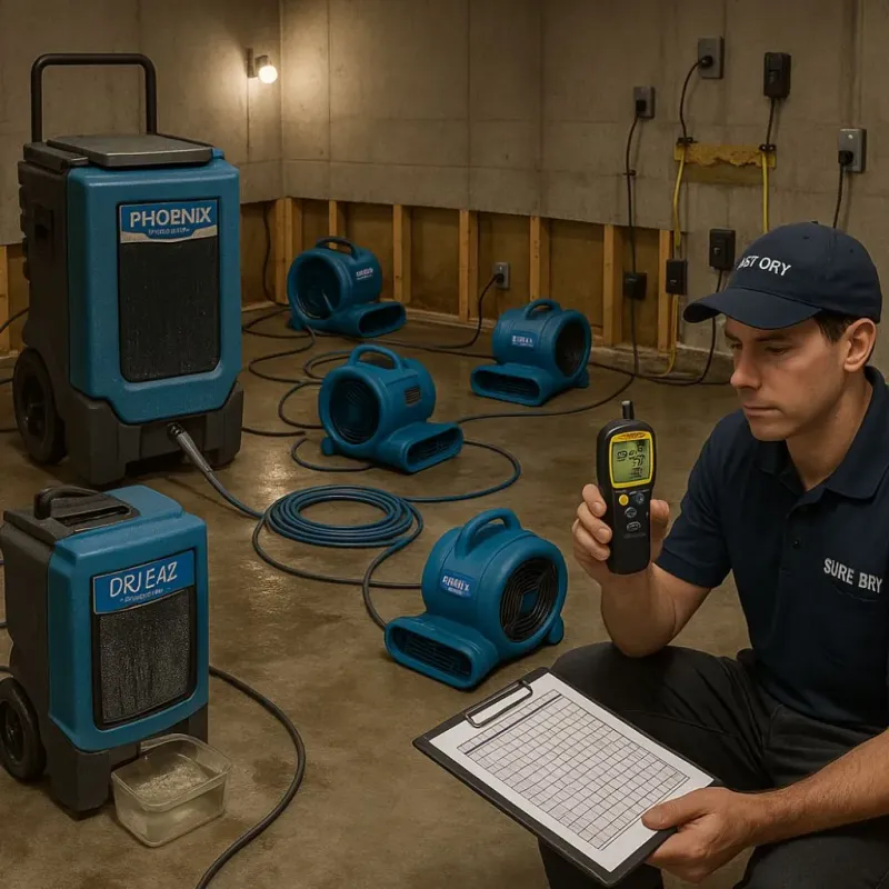 Structural Drying and Dehumidification process in Greene County, IN